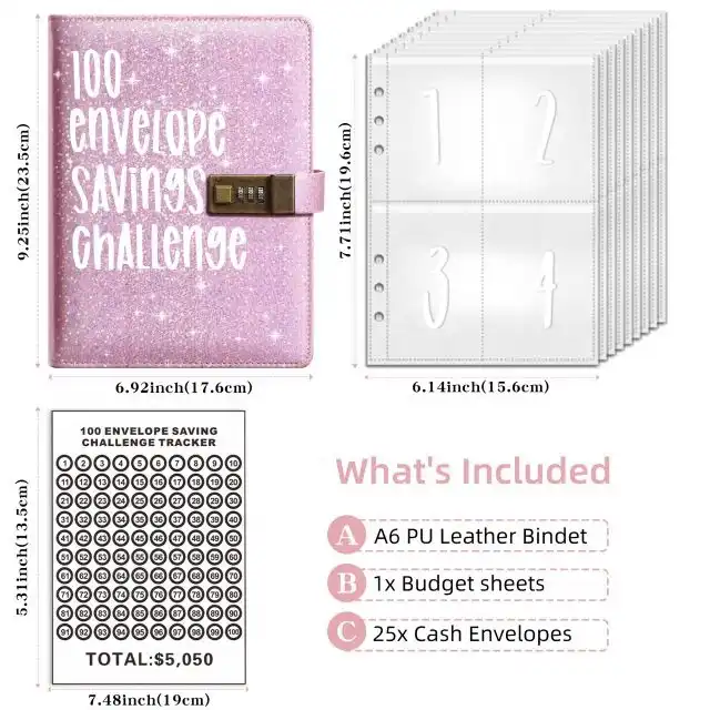 100 envelopes money saving challenge,Money Saving Budget Binder with Cash Envelopes,Save $5,050