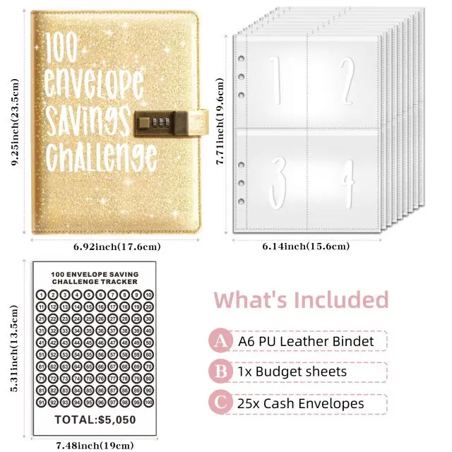 100 envelopes money saving challenge,Money Saving Budget Binder with Cash Envelopes,Save $5,050