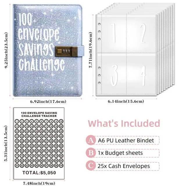 100 envelopes money saving challenge,Money Saving Budget Binder with Cash Envelopes,Save $5,050